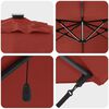 vidaXL Parasol Roma à Bras Déporté Rouge et Noir 352 x 251 x 265 cm