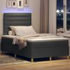 vidaXL Lit &agrave; ressort LED avec matelas Gris fonc&eacute; 120 x 200 cm tissu