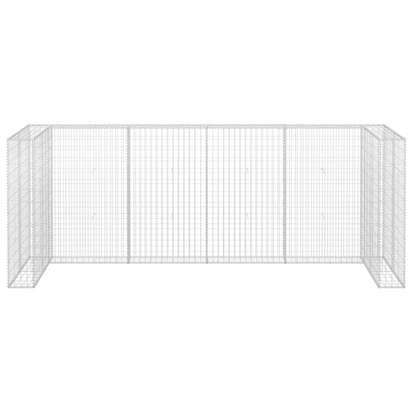 vidaXL Mur en gabion pour poubelles Acier galvanisé 320x100x120 cm