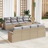 vidaXL Ensemble de canap&eacute; de jardin 9 pcs beige et gris clair