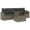 vidaXL Salon de jardin 5 pcs avec coussins gris r&eacute;sine tress&eacute;e