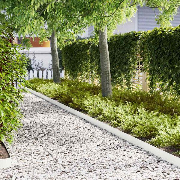 vidaXL Bordure de Pelouse 10 pcs Blanc 100 x 0.05 x 20 cm