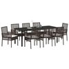 vidaXL Ensemble de salle &agrave; manger pour jardin 9 pcs Marron polyrotin