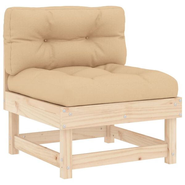 vidaXL Salon de jardin 10 pcs avec coussins bois massif