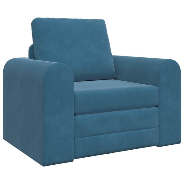 vidaXL Canap&eacute;-Lit Bleu 98 x 71 x 83 cm Velours