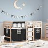 vidaXL Lit mezzanine pour enfants avec rideaux sans matelas 80x200 cm