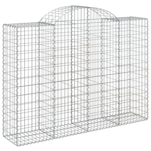 vidaXL Panier de gabions arqu&eacute; 200x50x140/160 cm Fer galvanis&eacute;