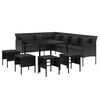 vidaXL Ensemble &agrave; manger de jardin coussins 6pcs noir r&eacute;sine tress&eacute;e