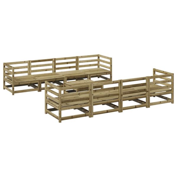 vidaXL Salon de jardin 9 pcs bois de pin impr&eacute;gn&eacute;