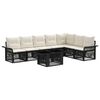 vidaXL Ensemble de canap&eacute; de jardin 8 pc Noir et blanc cr&egrave;me polyrotin