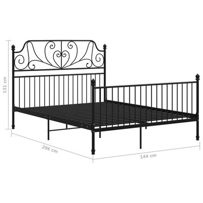 vidaXL Cadre de lit sans matelas noir métal 140x200 cm