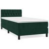vidaXL Sommier &agrave; lattes de lit avec matelas Vert fonc&eacute; 90x200 cm