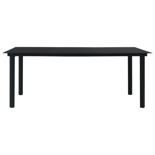 vidaXL Ensemble &agrave; manger de jardin 9 pcs noir verre et acier