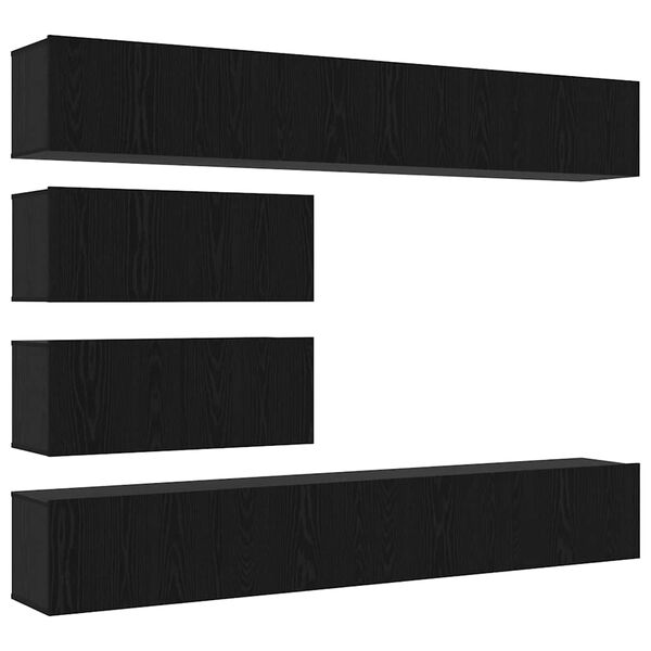 vidaXL Ensemble meuble TV 6 pcs Ch&ecirc;ne noir Bois d'ing&eacute;nierie