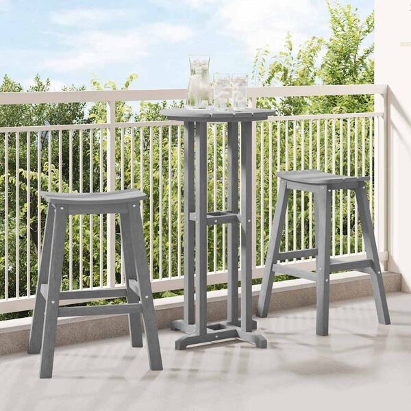 vidaXL Ensemble de bar de jardin 3 pcs Gris clair HDPE