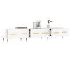 vidaXL Meuble TV blanc brillant 150x36x30 cm bois d'ing&eacute;nierie