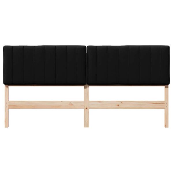 vidaXL T&ecirc;te de lit capitonn&eacute;e Marron et Noir 200 cm Pin massif