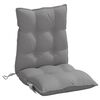 vidaXL Coussins de chaise &agrave; dossier bas lot de 2 gris tissu oxford
