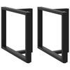 vidaXL Pieds de table &agrave; manger en T 2 pi&egrave;ces Noir 90x35x(72-73) cm Acier