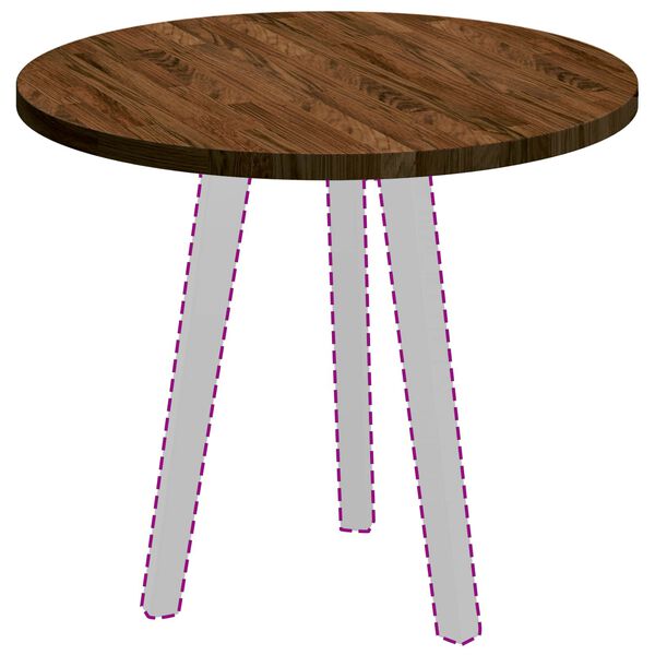 vidaXL Plateau de table Marron clair Ø 60 x 2.5 cm Chêne massif