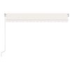 vidaXL Auvent manuel r&eacute;tractable avec LED 450x300 cm Cr&egrave;me
