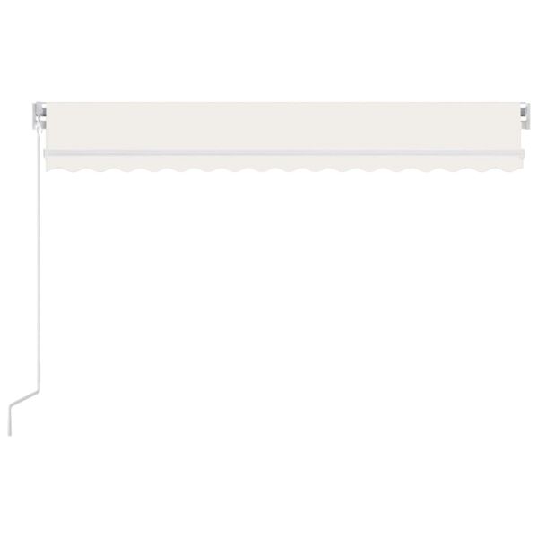 vidaXL Auvent manuel r&eacute;tractable avec LED 450x300 cm Cr&egrave;me