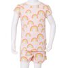 Pyjamas &agrave; manches courtes pour enfants rose p&acirc;le 116
