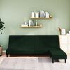 vidaXL Canap&eacute;-lit &agrave; 2 places avec repose-pied Vert fonc&eacute; Velours