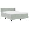 vidaXL Lit &agrave; ressorts avec matelas Gris clair 200 x 140 cm Velours