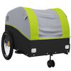 vidaXL Remorque de v&eacute;lo noir et vert 45 kg fer