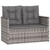 vidaXL Mobilier d'ext&eacute;rieur 4 pcs avec coussins R&eacute;sine tress&eacute;e Gris