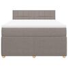 vidaXL Sommier &agrave; lattes de lit avec matelas Taupe 140x190 cm Tissu