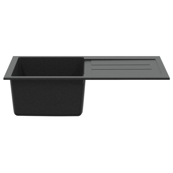 vidaXL &Eacute;vier Noir 780 x 500 mm 80% Quartz et 20% R&eacute;sine