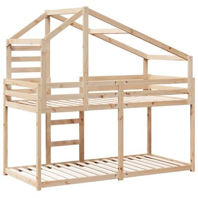 vidaXL Lit superposé avec toit 75x190 cm bois de pin massif