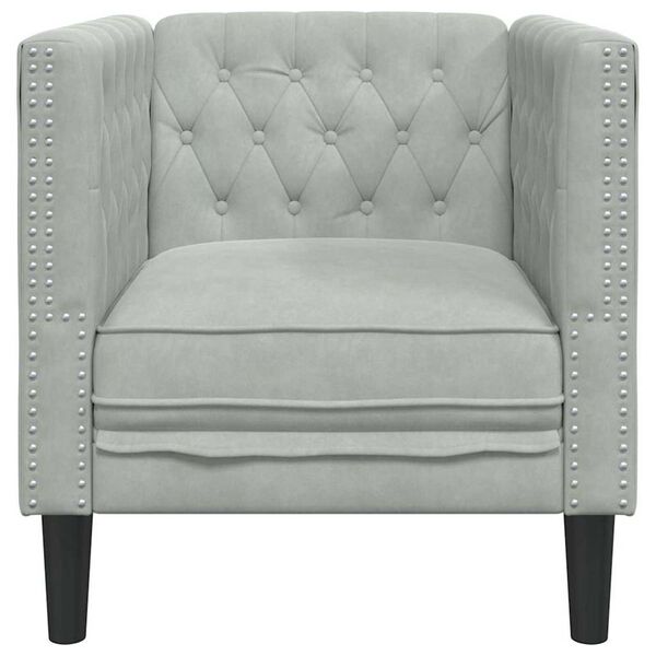 vidaXL Canap&eacute; Gris clair 74,5 x 71 x 70,5 cm Velours
