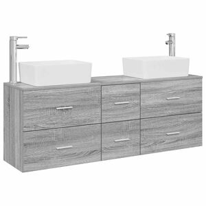 vidaXL Ensemble d'armoire de salle de bain 3 pc Sonoma gris