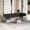 vidaXL Salon de jardin 8 pcs avec coussins gris clair r&eacute;sine tress&eacute;e