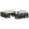 vidaXL Ensemble de canap&eacute; de jardin 13 pcs Noir et blanc cr&egrave;me