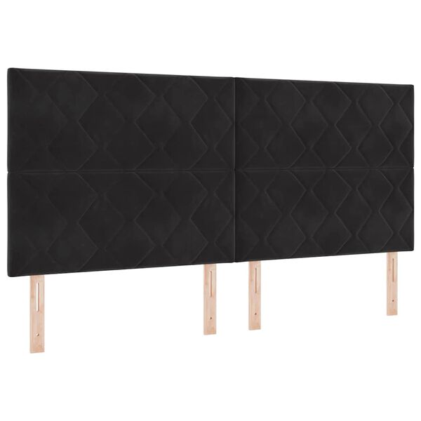 vidaXL T&ecirc;te de lit LED Noir 200 cm Cuir synth&eacute;tique