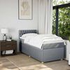 vidaXL Sommier &agrave; lattes de lit avec matelas Gris clair 100x200cm Tissu