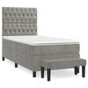 vidaXL Sommier &agrave; lattes de lit et matelas Gris clair 90x200 cm Velours