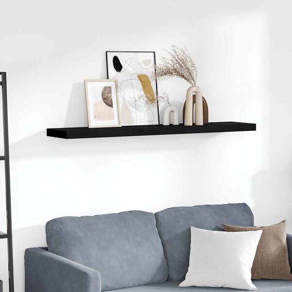 vidaXL &Eacute;tag&egrave;re murale flottante noir 120x23,5x3,8 cm MDF