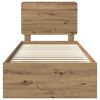 vidaXL Cadre de lit Ch&ecirc;ne artisan 75 x 190 cm Bois de pin massif