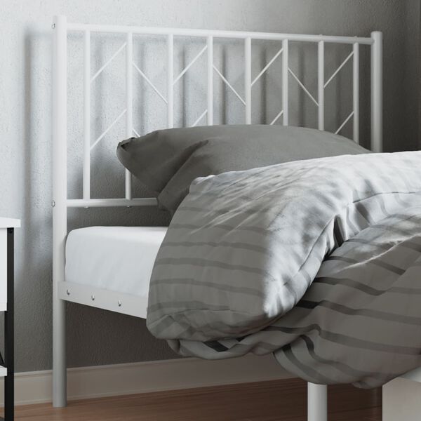 vidaXL T&ecirc;te de lit de remplacement m&eacute;tal blanc 90 cm