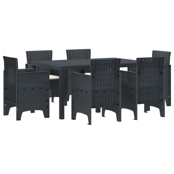 vidaXL Ensemble de salle &agrave; manger pour jardin 7 pcs Anthracite