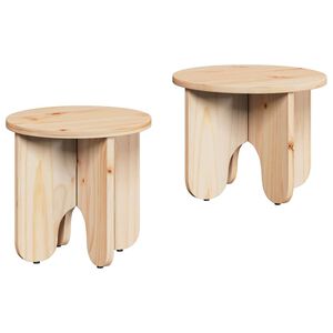 vidaXL Table basse 2 pcs Naturel Bois de pin massif