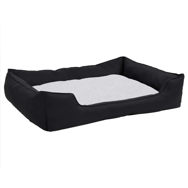 vidaXL Lit pour chiens Noir et blanc 85,5x70x23 cm Aspect lin Polaire