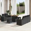 vidaXL Ensemble de canap&eacute; de jardin 8 pcs Noir Poly Rattan