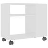 vidaXL Table d'appoint Blanc 70x35x60,5 cm Bois d'ing&eacute;nierie