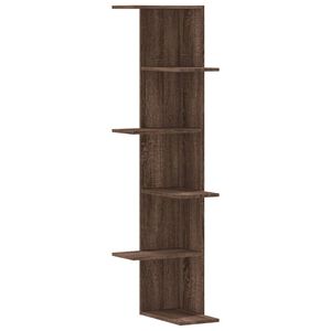 vidaXL &Eacute;tag&egrave;re d'angle murale ch&ecirc;ne marron bois d'ing&eacute;nierie